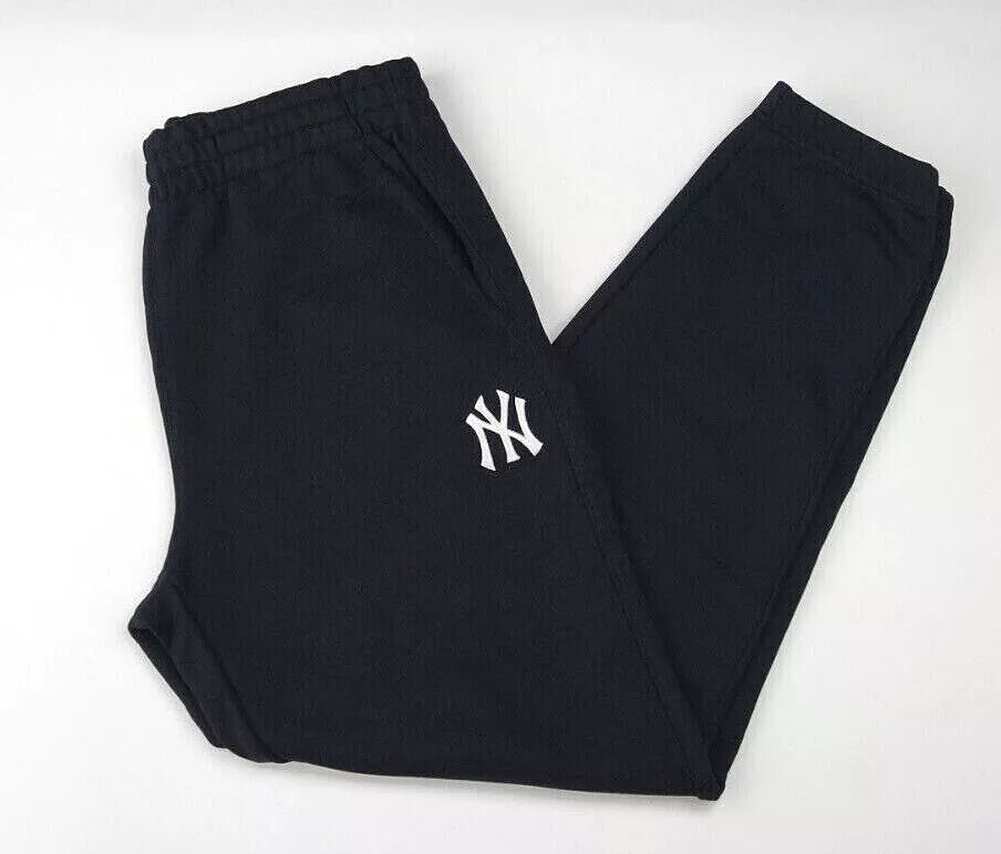 MLB NEW YORK YANKEES BLACK BASIC LOGO TRAINING JOGGER PANTS Sz XL