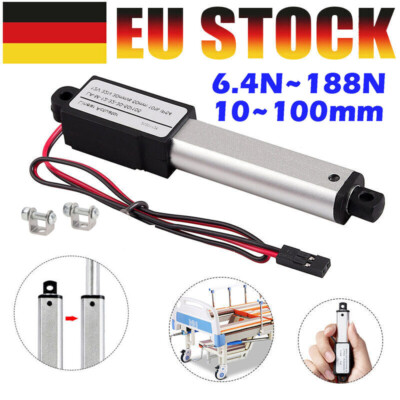 12V 6.4N 32N 188N Micro Linear Actuator Mini Elektromotor Wasserdicht 10~200MMDE