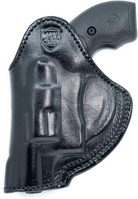 Leather OWB Revolver Holster - Fits 38 J Frame, Ruger LCR, S&W, Taurus