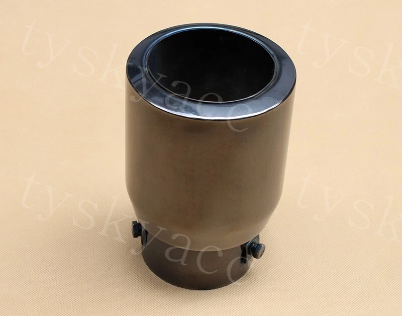 AutoThroat Trim Titanio Negro 3" 76mm Entrada Tubo Trasero Silenciador Punta Escape Trasero Foto 3 de 4