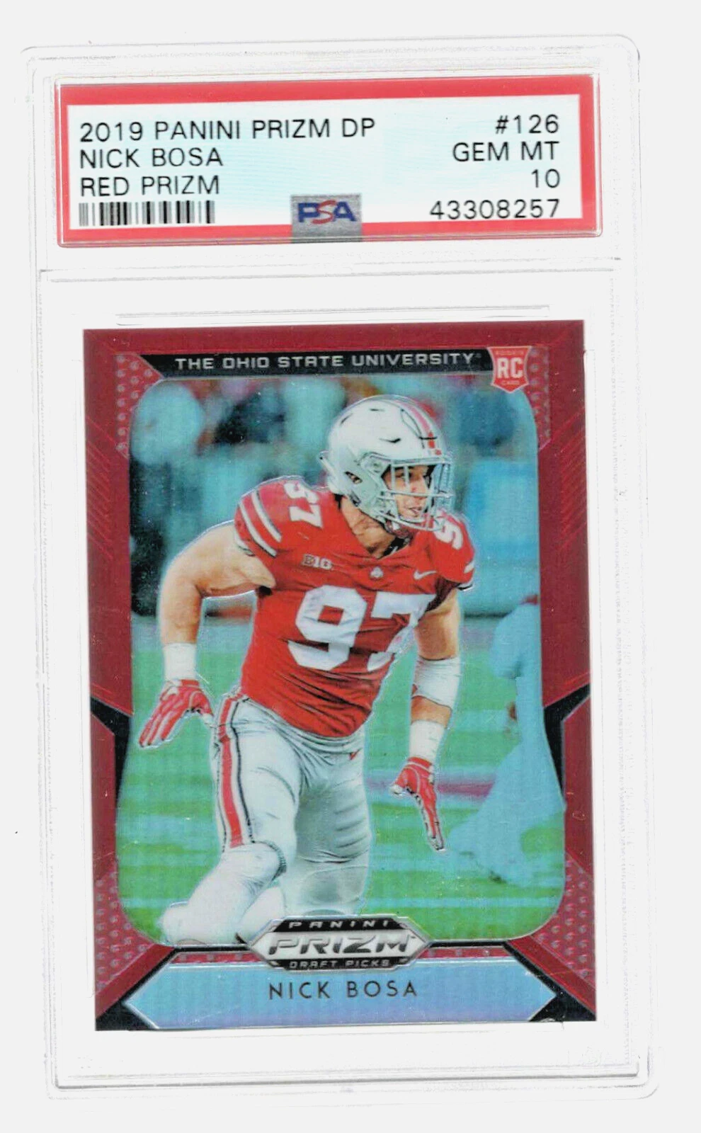 Nick Bosa Panini Prizm Draft Picks #126 Red