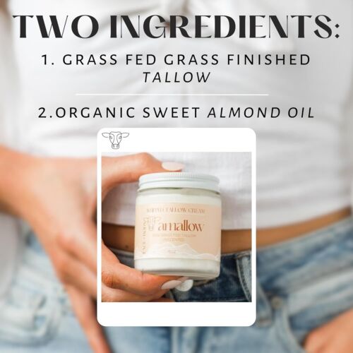 100% Grass Fed Beef Tallow for Skin Care - Face + Body - Whipped Moisturizer ... - Picture 4 of 8