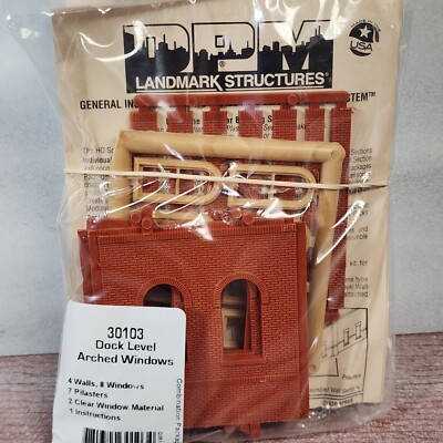 HO DPM Dock Level Rectangle Window (4) – Modularer Bausatz Für Modellbau-Gebäude, Mit Fenstern & Pilastern