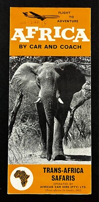 1961 Trans-Africa Safaris Africa By Car & Coach Tours Vintage Travel Brochure