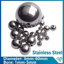 A2 Stainless Steel Round Spacer Beads Silver With Hole Dia 3mm - 60mm DIY Craft