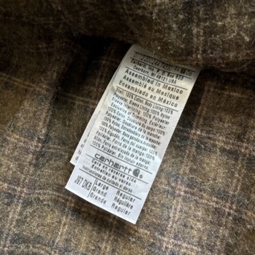 Vintage Carhartt Detroit Full Zip Jacket Blanket Lined J97 DKB Chocolate Fade L - Picture 11 of 12