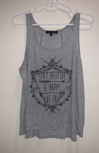 One Heart Clothing Los Angeles Womens Positive Tribal Graphic Hi-Lo Tank Top (L)
