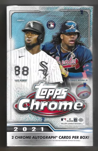 2021 Topps Chrome Factory Sealed Hobby Box    2 Auto or redemption cards