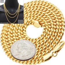 8"-24''316L STAINLESS STEEL MIAMI CUBAN CHAIN NECKLACE BRACELET 5MM 10g-30g B139