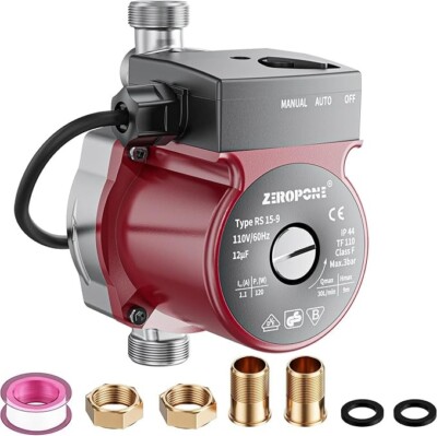 Hot Water Recirculating Pump, Water Circulator Pump, 120W 110V Automatic Circula