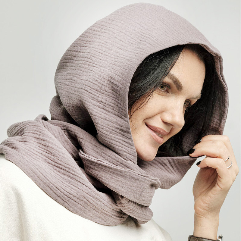 Retro Hooded Scarf for Women Gothic Men Shawl with Hood