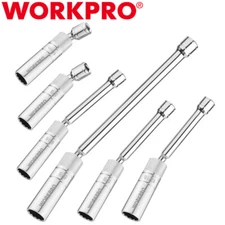 WORKPRO 6PCS Magnetic Swivel Spark Plug Socket Set 12 PT 9/16-13/16" 14MM Socket