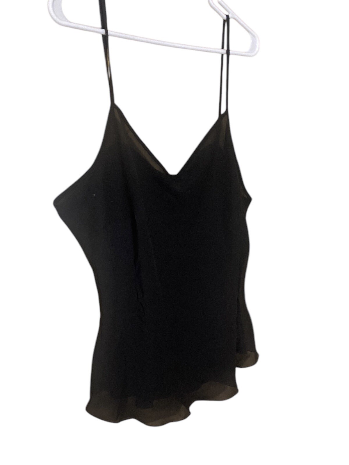Lane Bryant Black Sheer Top Cami Women’s 14/16 adjustable Spaghetti straps Goth
