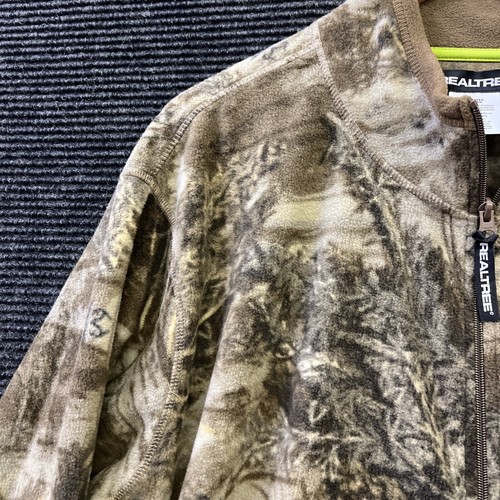 🔥Real Tree Fleece Jacket Men's 2XL Brown Camo Hunting Full Zip Thermal Outdoors - Picture 3 of 19