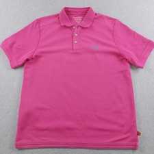 Tommy Bahama Polo Shirt Mens Medium Bright Pink The Emfielder Island Zone