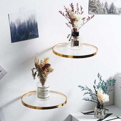 Rund Wandregal aus Metall und Glas Aufbewahrung, im Nordic-Design