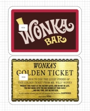 Wonka Bar or Golden Ticket ATM Debit Credit Card Skin Sticker Willy Chocolate