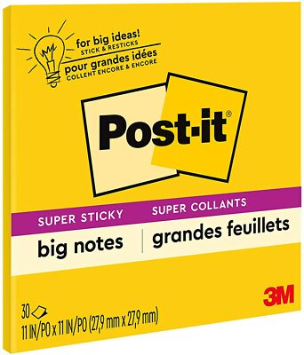 Post-it Super Sticky Big Notes - 11x11 Inch Bright Yellow Pads, Pack Of 6 (30 Sheets Each) - View #9