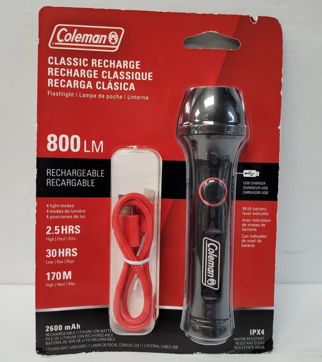 coleman rechargeable power failure flashlight Classic 400 Lumens LED Lantern, Water-Resistant Lantern with USB Charging Port & Carry Handle, Great for Camping, Outage, Emergencies, & Home Use : Coleman: Sports & Outdoors The BatteryGuard technology on the Coleman 250M LED Flashlight stops battery drain Coleman Rechargeable Camping & Hiking