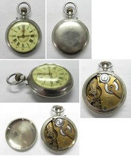 W88 Vintage 1890's Swiss Roskopf "Wille Freres" Pocket Watch, Works Well
