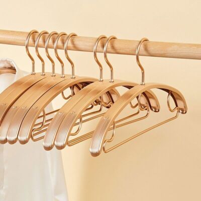 5pcs Thicken Coat Hangers Aluminum Alloy Hanging Racks Dressess Non ...