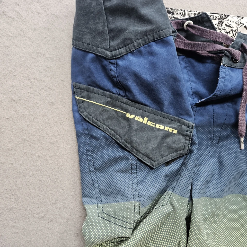 Volcom Men's 38 Blue Green Beach Shorts - Image 4 of 4