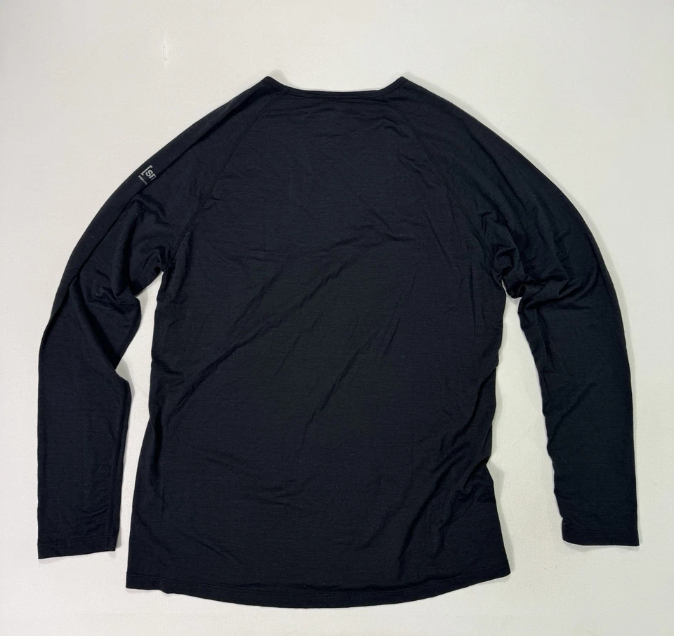 Супер натуральный SN мужчин 2XL черный длинным рукавом мериносовой шерсти смесь рубашка базовый слой - Изображение 2 из 4