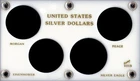 Capital Plastic 3.5" x 6" 4 Coin Holder United States Silver Dollars - White