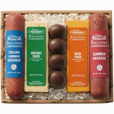 5-Piece Delights – Summer Sausage Meats and Cheeses Gift Basket with Bacon an...