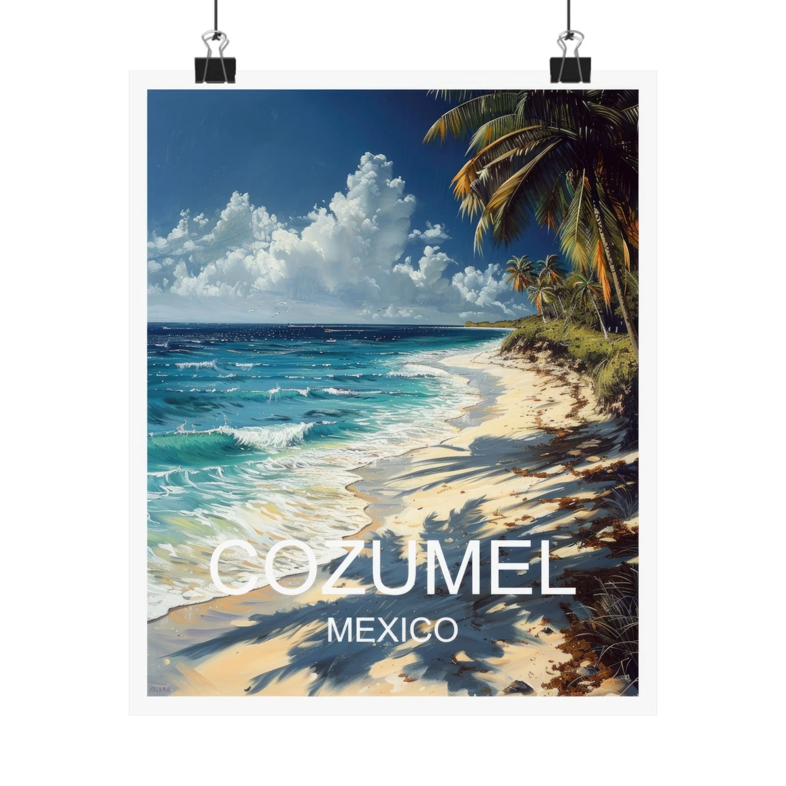 Cozumel Travel Poster, Landscape Poster Art, Travel Art Poster, Travel Wall Art
