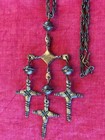 Vintage Mexican Sterling Yalalag Cross Necklace — photo 6