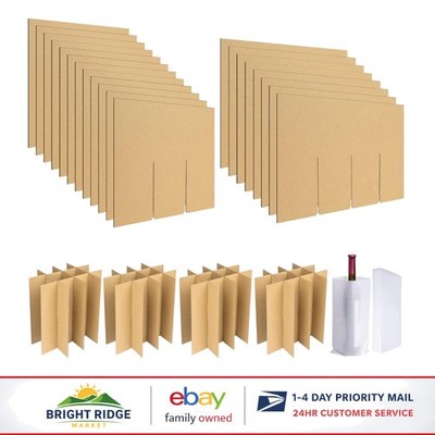 Glassware Packing Kits with Foam Pouches and Corrugated Box Dividers Included