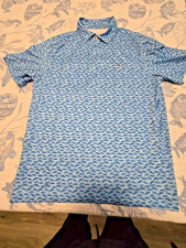 Vineyard Vines Shirt Mens Large Performance Polo - Blue Boats - Free Shipping