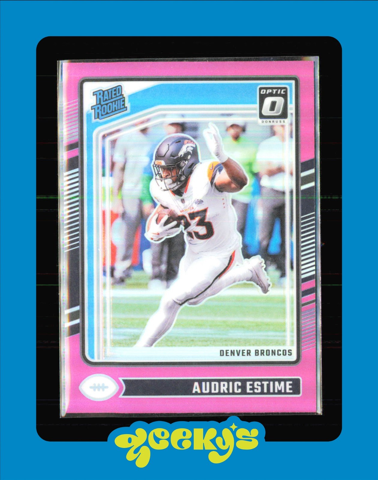 BRONCOS 2024 Optic Audric Estime Rated Rookie Pink Prizm RC #206