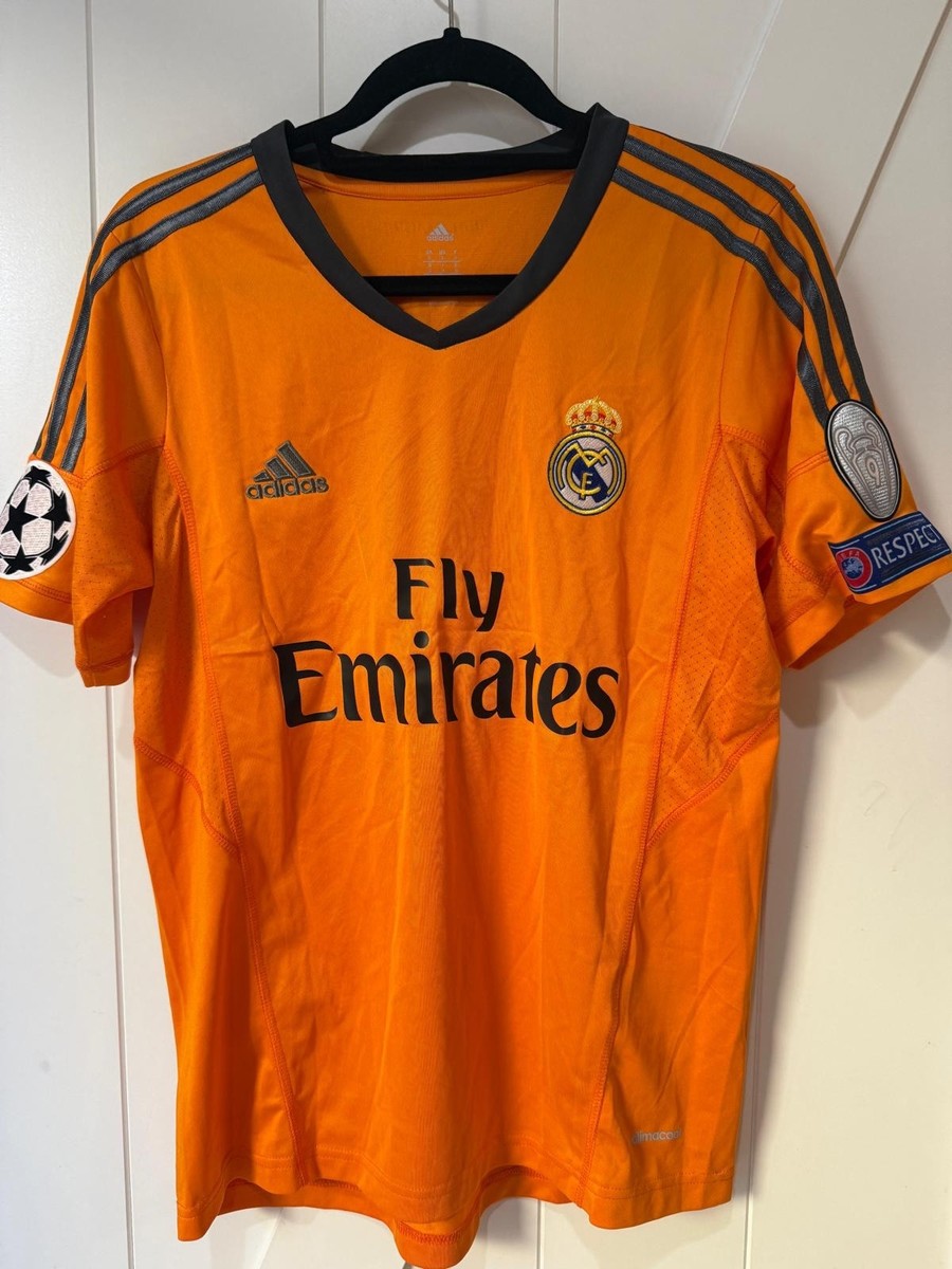 2013 2014 Real Madrid Ronaldo #7 Third Kit Orange Soccer Jersey Small S