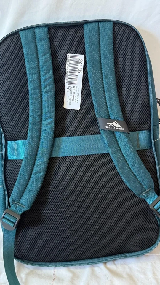 $100 New HIGH SIERRA Backpack Travel Shoulder Bag Unisex Green - Image 4 of 4