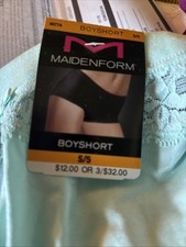Maidenform Boy Short Panties / Size 5 Lot Of 3 Green Teal Black New W/tags