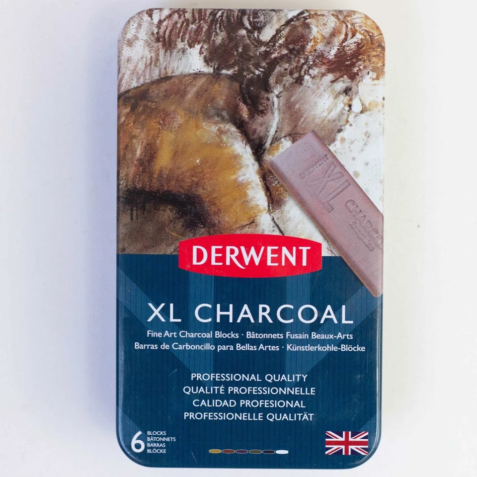 Derwent XL Charcoal Blocks & Metallic Watercolour Paint Pan Set - Image 2 of 4