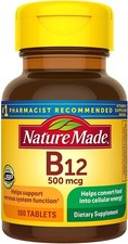 Nature Made Vitamin B-12 500 mcg Tablets 100 ea Pack of 2