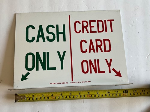Nur Bargeld & Kreditkarte Tischplatte Blechschild - Quickway Schild & Etikett Inc - Bild 9 von 10