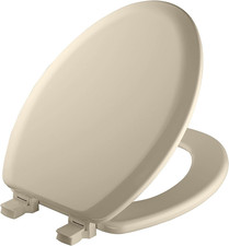 Mayfair Cameron Bone Toilet Seat, Non Slip Heavy Duty Wood, Easy Clean, Made in
