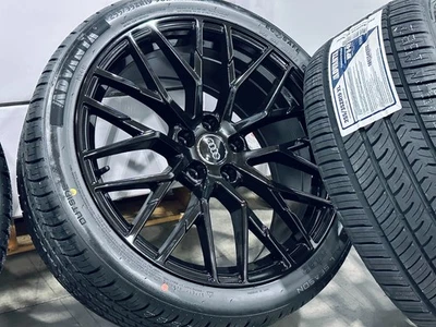 4 NEW 19" Gloss Black 19X8.5" Tires Rims 5X112 ET32 Wheels Fits: Audi A5 Audi S5 - Picture 5 of 11