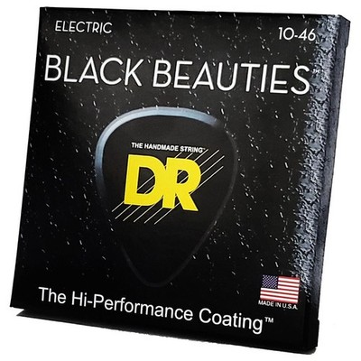 Saiten E-Gitarre DR Strings Black Beauties BKE-10 Medium Gitarrensaiten E- Gitar