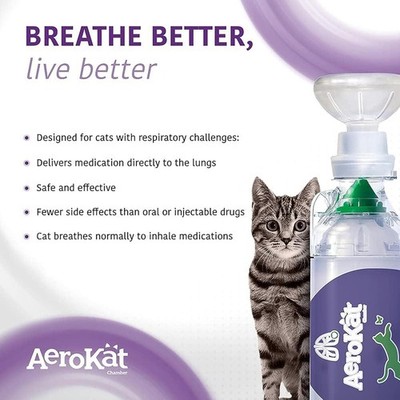 AeroKat Feline Aerosol チャンバー　猫　正規品 The Original Aerokat Feline Aerosol Chamber Inhaler Spacer for