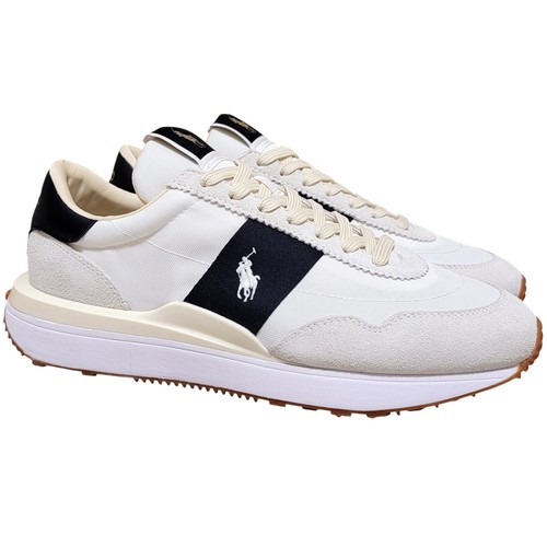 Polo Ralph Lauren Train 89 Low Top Sneakers Size US 9D White Navy Blue