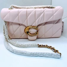 COACH CP150 Pink Leather Shoulder Bag Chain Strap Purse Crossbody Outlet New