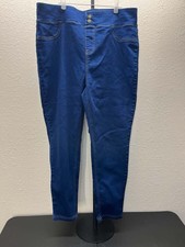 Terra  Sky Plus Size 1X Dark Wash Pull On Skinny Jean Leggings Jeggings