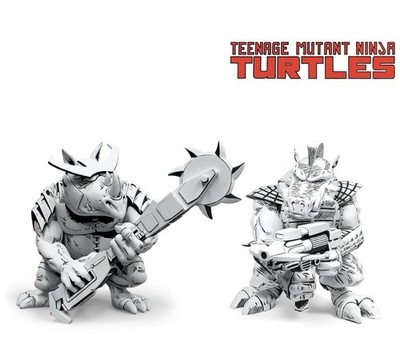 Bottleneck Gallery ISH TMNT Firsts: Bebop & Rocksteady Figure Set(B&W Version)