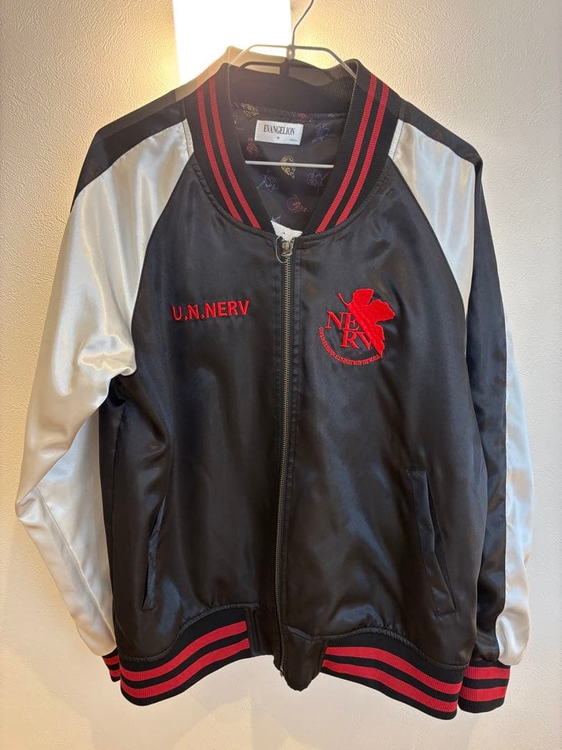 Evangelion Stadium Jacket M Polyester U.N.NERV Logo Tokyo-III