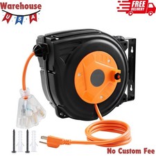30 FT Retractable Extension Cord Reel 16AWG/3C SJTOW Power Cord
